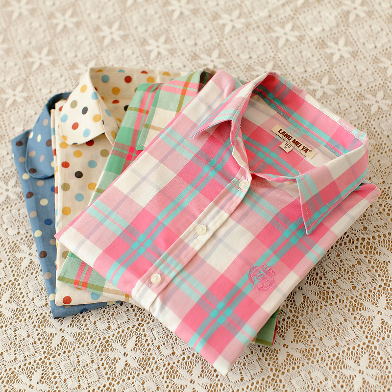 Hàng sẵn có - Áo sơ mi nữ kẻ sọc 100% cotton, phong cách đại học, phù hợp công sở