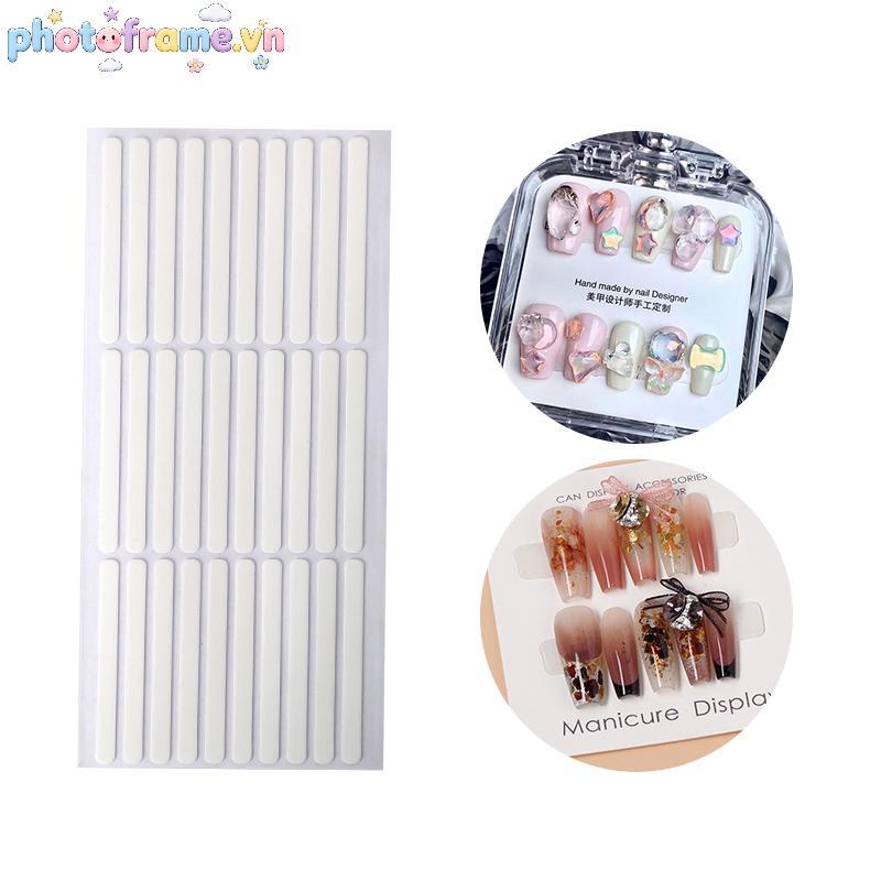 Khung ảnh 300 Cái / 10 Tờ Kệ trưng bày hai mặt Đầu móng tay Tự dính Có thể tháo rời Nail Art Display Stand Stiers VN