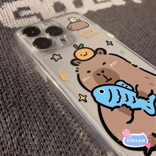 Ốp Điện Thoại Capybara Dễ Thương Cho Redmi Note 15 14 13 Pro Plus 12 Turbo 11 Pro Plus 11E 11 SE 11T Pro Plus 11S 4G 5G Vỏ Hoạt Hình Cá Xanh Trong Suốt Vỏ Mềm
