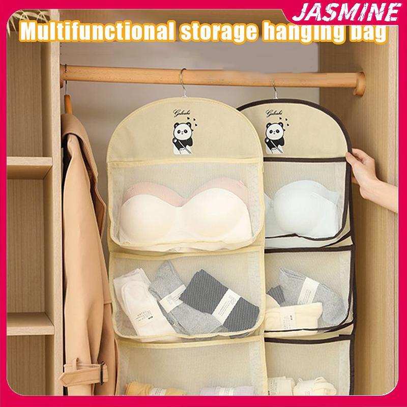 JASMINE Túi lưới 2/3 lớp dung tích lớn bảo quản đồ lót, thoáng khí, có móc treo