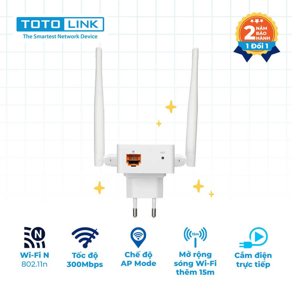 [Siêu Sale] [Chính hãng] Thiết bị mở rộng sóng Wi-Fi chuẩn N tốc độ 300Mbps EX200