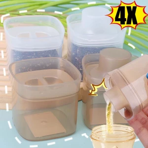 4 Dụng cụ phân phối công thức cho bé di động Hộp đựng chống rò rỉ cấp thực phẩm có thể xếp chồng lên nhau 90ml, Bảo quản du lịch cho sữa bột Thuốc kẹo Dễ dàng làm sạch