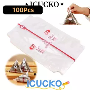 ICUCKO 100 Chiếc Túi Sushi Onigiri, Nori Nori Rong Biển Onigiri Tam Giác Cơm Túi Đóng Gói, Túi Nhựa Bọc Dùng Một Lần PP Hai Lớp