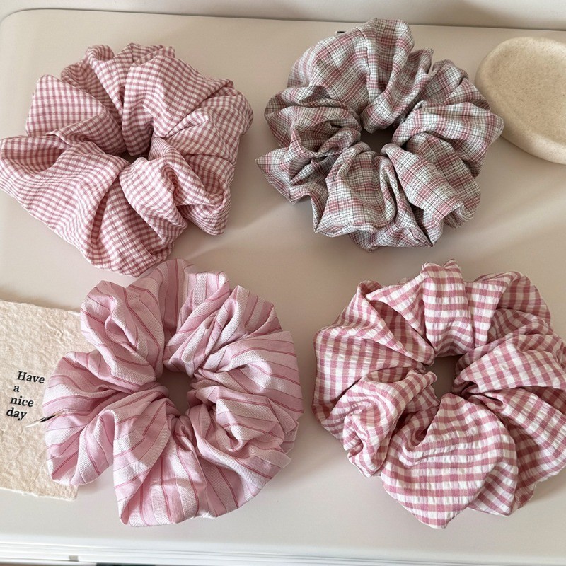 Hululu - Phụ kiện tóc phong cách Hàn Quốc đơn giản với dải scrunchy sọc tươi đẹp