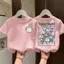 phù hợp ngắn tay thoải mái trang phục 3-15 tuổi cartoon trẻ em Hàn Quốc unisex Áo