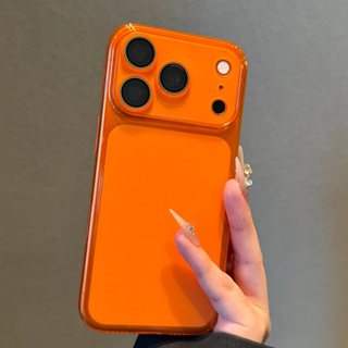 Phim Bảo Vệ Ống Kính Siêu Mỏng Màu Cam Mờ Trong Suốt Silicon Mềm Ốp Lưng Điện Thoại iPhone 17Promax 17Pro 13 14 15 16 Pro Max Chống Sốc Nam Nữ Vỏ Di Động