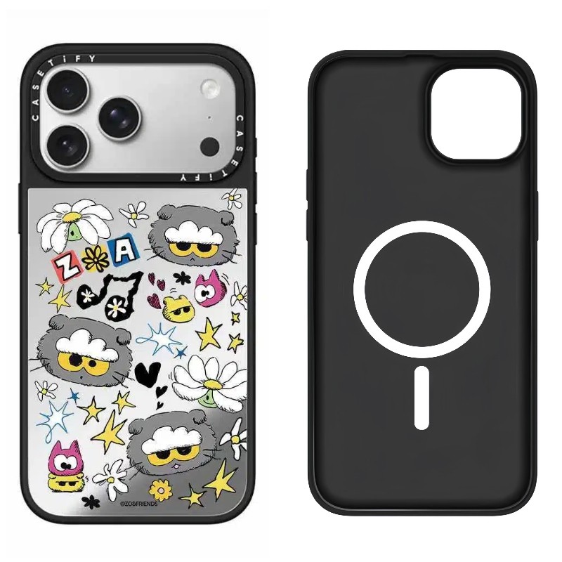 Ốp lưng iPhone hình mèo gương từ tính thích hợp cho iPhone 17 Pro Max 17 16 15 14 13 12 có chức năng đính kèm từ tính