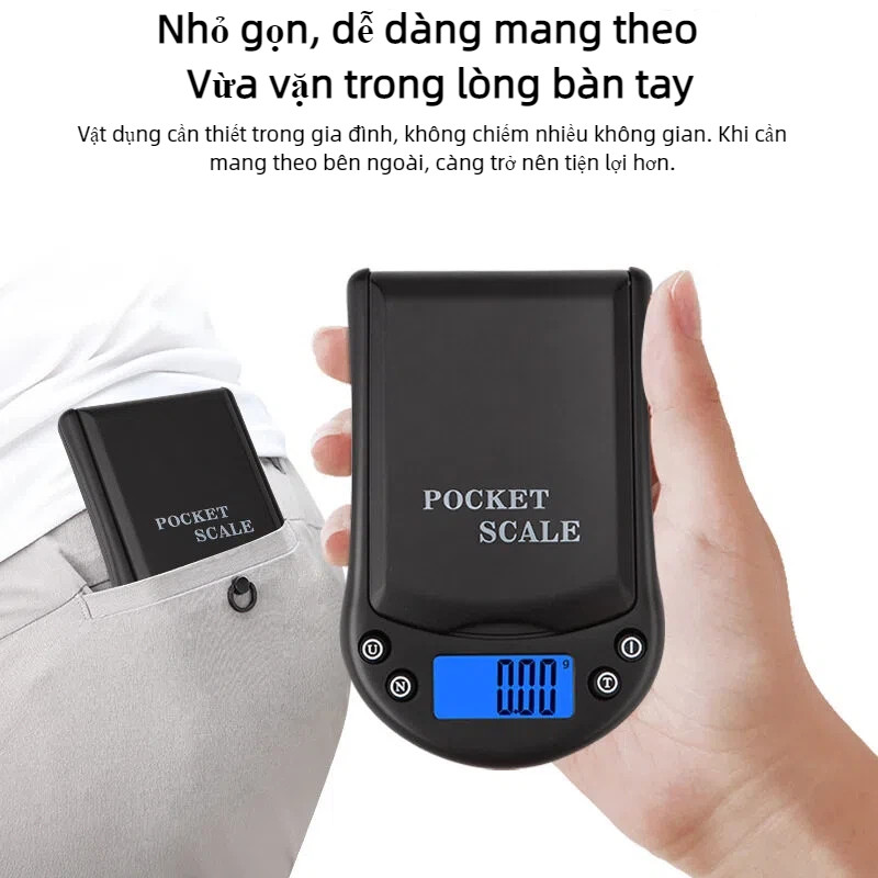 Cân Tiểu Ly Pocket 200g/0.01g, Cân Bỏ Túi Đa Năng, Vỏ Nhựa ABS Chống Va Đập, Tiện Lợi