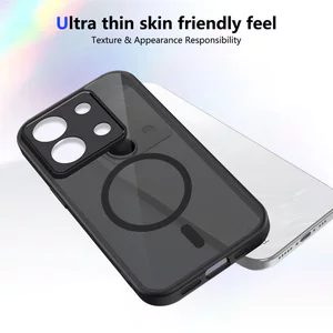 Ốp lưng Xiaomi Poco M6 Pro Vỏ thu hút từ tính màu đen mờ cho Ốp điện thoại Xiaomi Poco M6 Pro 4G