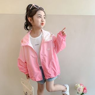 Áo khoác chống nắng bé gái phối màu - áo gió mỏng nhẹ có mũ thoáng khí phong cách dễ thương