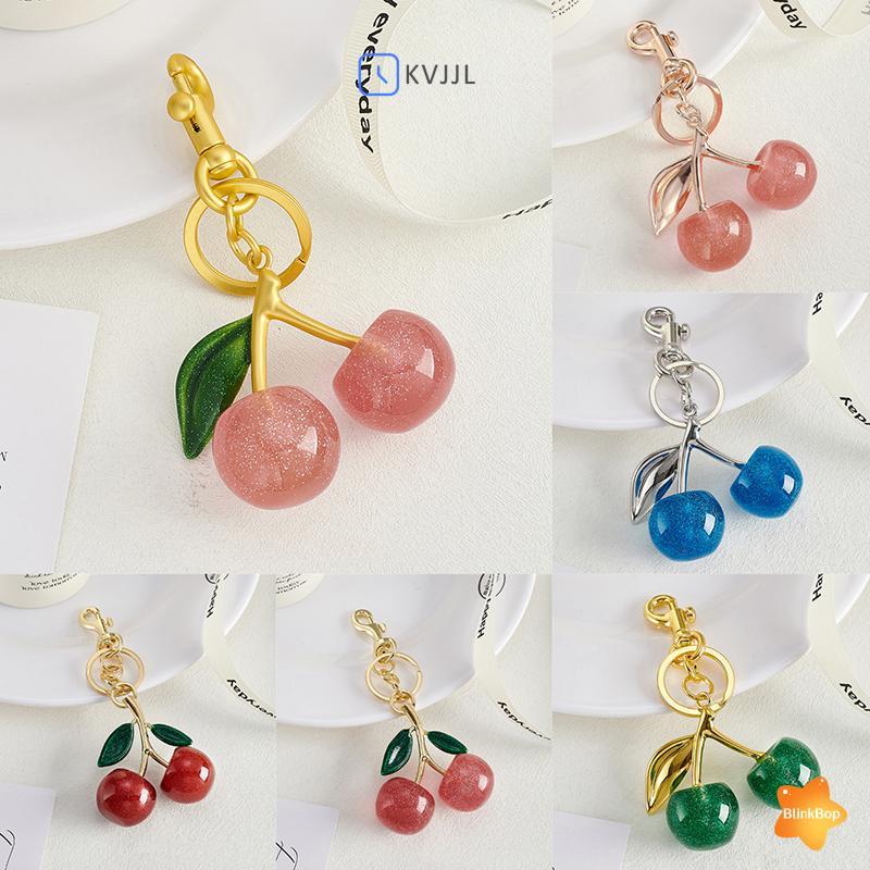 [KvJJL-t] Mặt dây chuyền anh đào vàng lấp lánh cho túi nhựa lấp lánh Mặt dây chuyền anh đào cho ví Móc khóa quyến rũ Phụ kiện Giáng sinh lễ hội mới
