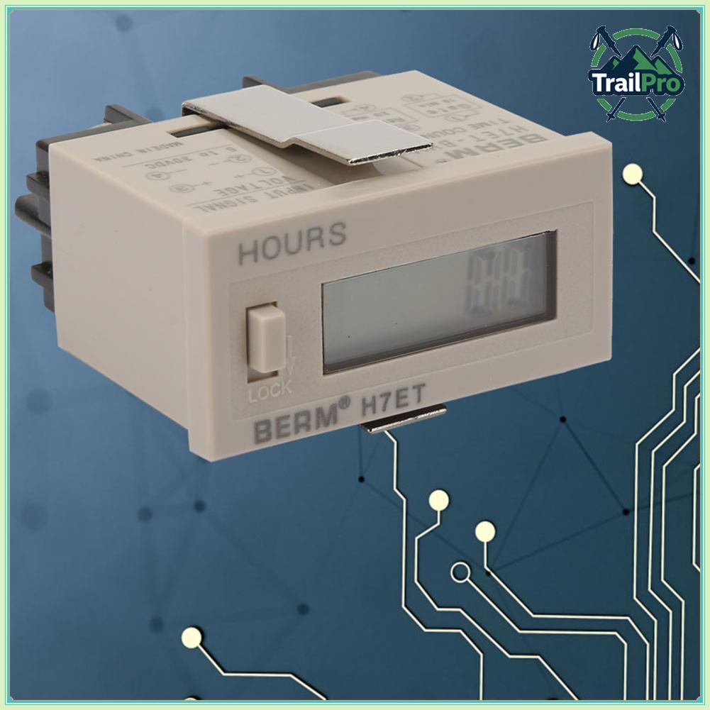 TrailPro Bộ đếm kỹ thuật số Hilitand H7ET-BVM Bộ tổng điện DC 5-30V với màn hình LCD 6 chữ số (0,0 giờ)