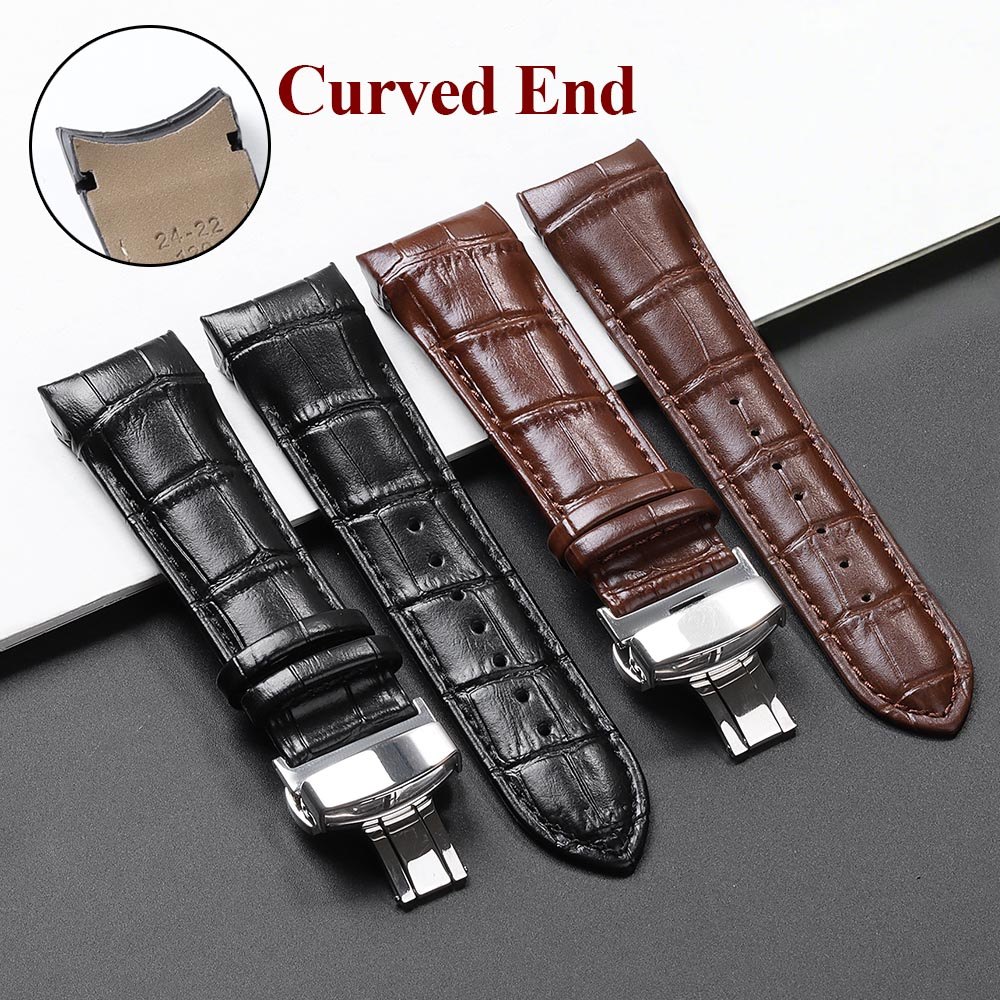 Dây đeo đồng hồ da thật cong cho Tissot T035 607 407 439 22mm 23mm 24mm Dây đeo đồng hồ có khóa bướm nam nữ Dây đeo cổ tay thay thế