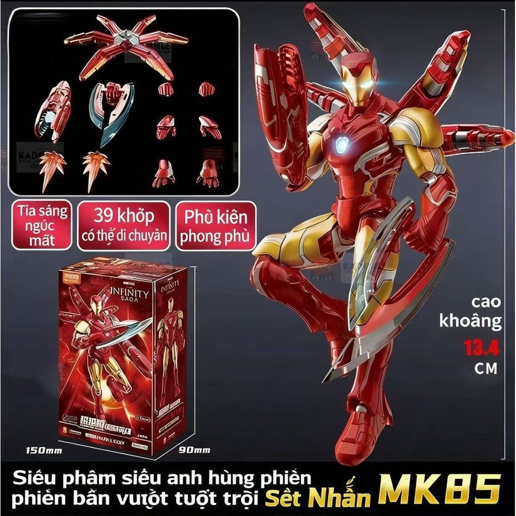 Marvel Heroes Beyond Edition Iron Man Thunder God Hình Lắp Ráp Đồ Chơi Bộ Sưu Tập Dạ Quang Đồ Trang Trí