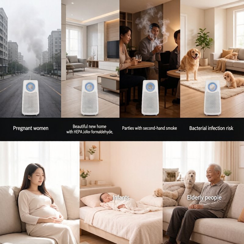 Máy Lọc Không Khí Mini Bộ Lọc HEPA Đèn UV Diệt Khuẩn Khử Mùi Tạo Ion Âm Gia Đình Văn Phòng Ô Tô