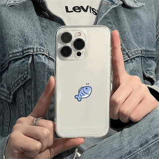 Dành Cho IPhone 17 16 15 14 13 12 11 Pro Max X XR XS Max 6 7 8 Plus Cá nhỏ rõ ràng cặp vợ chồng trường hợp điện thoại