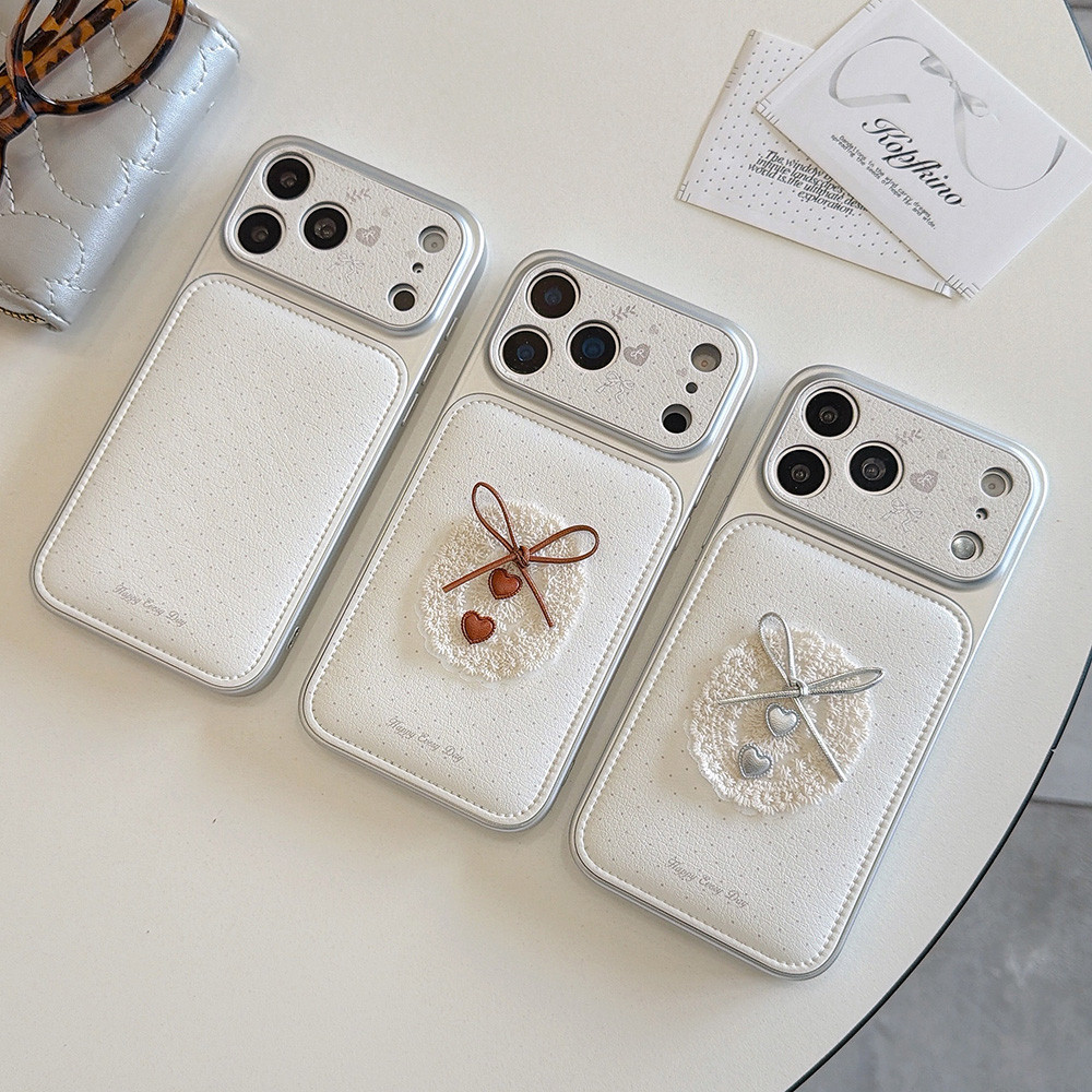 Ốp điện thoại bằng da đệm khí ren 3D cho iPhone 17 Pro Max 16 15 14 13 Vỏ bảo vệ chống sốc