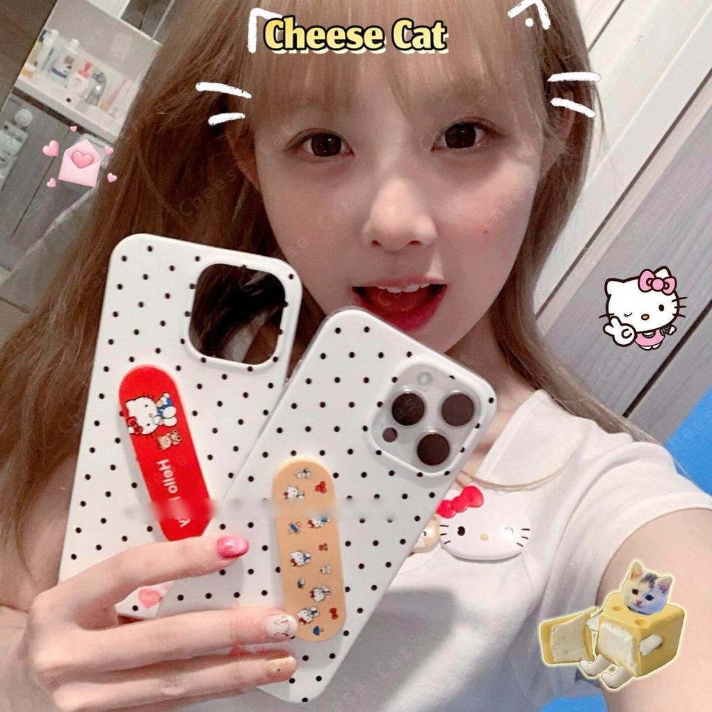 Kitty Ốp điện thoại hình vòng gấp vô hình tùy chỉnh có chân đế vô hình dễ thương cho iPhone 13 14 15 12 11 17 Pro Max