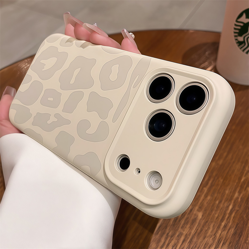 Ốp điện thoại in hình da báo màu da cho iPhone 17 Pro Max 12 13 14 15 16 pro max Bao gồm tất cả bảo vệ ống kính máy ảnh vỏ mềm vỏ điện thoại vỏ bảo vệ