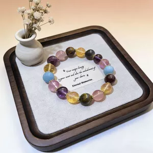 Đá Tự Nhiên Multigem Vòng Tay Ins Sang Trọng Dopamine Cầu Vồng Trang Sức Dành Cho Nữ Người Bạn Thân Nhất