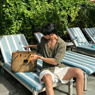 Áo sơ mi nam phong cách đường phố, chất liệu Jacquard, thiết kế cổ điển kiểu Cuba