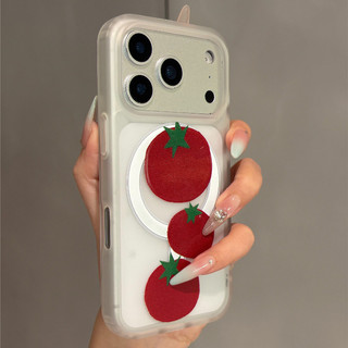 Ốp điện thoại họa tiết cà chua có giá đỡ tương thích với iPhone 11 12 Pro 13 Pro Max 15 Pro Max 14 16 Pro 16 Plus 17 Air 17 Pro 17 Pro Max
