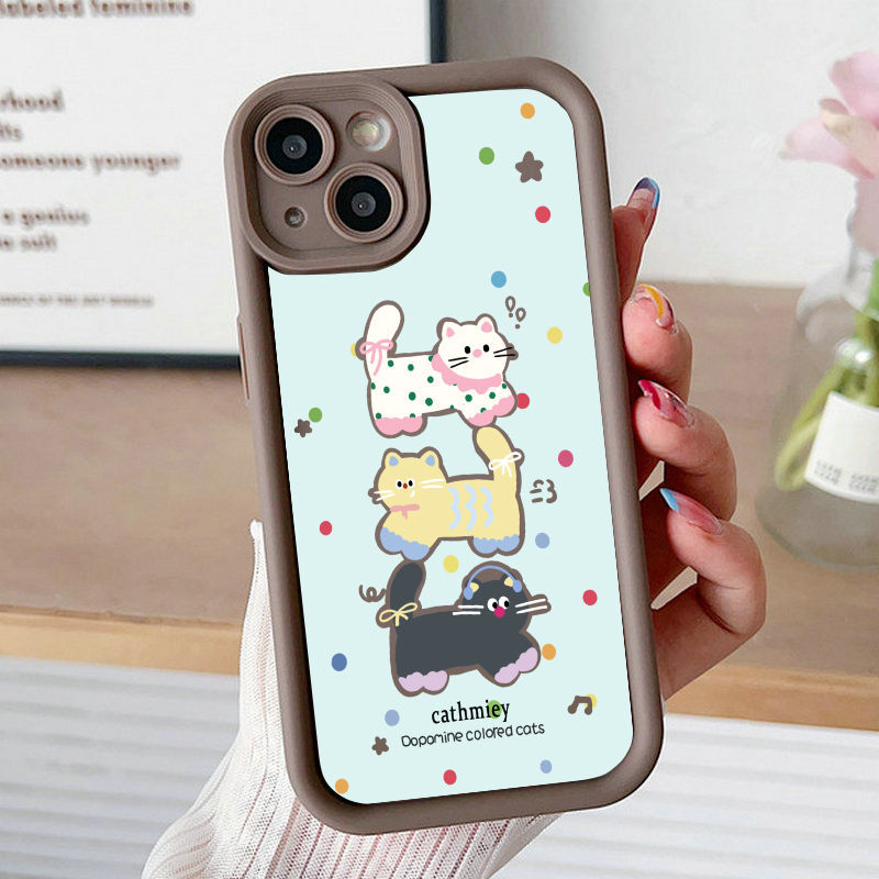 Ốp Lưng Cho OPPO A6 A5X A3 A95 A74 A60 A58 A57 A54 A53 A52 A38 A18 A17 A16 A15 F11 F9 Pro Reno 14 13 12 11 10 7Z 8Z 6Z Chống Rơi Thiên Thần Thiết Kế Mắt Họa Tiết Mèo Dễ Thương JGS320