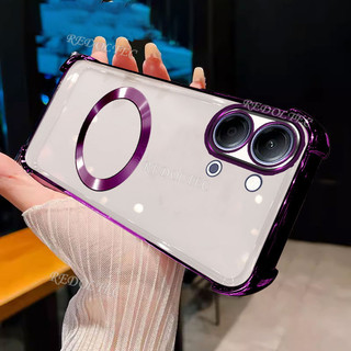 VIVO Y05 Y11D Y21 5G 4G 2026 Ốp Lưng Mới Từ Tính Trong Suốt Chống Sốc Có Vòng Nam Châm 2025 Thiết Kế Mới Vỏ Trong Suốt VIVOY05 Vỏ Điện Thoại Mềm Siêu Mỏng