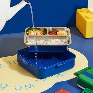 Hộp cơm trưa cách nhiệt bằng thép không gỉ Super Mario cấp thực phẩm 304 Thiết bị ngoại vi hoạt hình có ngăn nắp Hộp cơm trưa di động