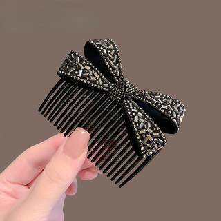 Phong Cách Mới Kim Cương Giả Nơ Lược Tóc Nữ Cao Cấp - Kẹp Tóc Mũ Đội Đầu Tiện Lợi