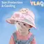 Quạt Trẻ Em Mũ Chống Nắng Thiết Kế Hoạt Hình Vành Rộng Chống Tia UV Mũ Làm Mát Du Lịch Đi Biển Ngoài Trời