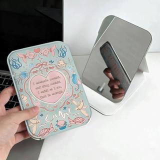 Trái tim hồng Lolita Gương Trang Điểm Gập Đẹp Hiện Đại, Phong Cách Hàn Quốc