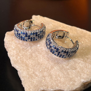 Bông tai nữ đính kim cương sapphire, phong cách mới