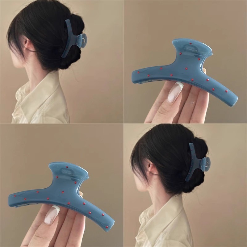 Kẹp Tóc Hình Càng Cua Chấm Bi Phong Cách Hàn Quốc – Phụ Kiện Tóc Nữ Đa Sắc Dễ Thương, Thời Trang Hiện Đại