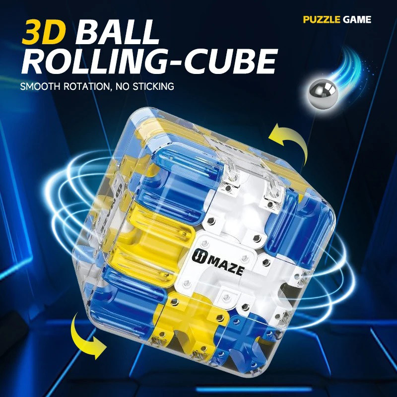Mê cung 3D Ball Rolling Maze Magic Cube Mê cung theo dõi đa năng, Câu đố đi bộ bóng, Đồ chơi tư duy cho trẻ em