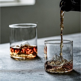Leo Núi Kính Trong Suốt Hộ Gia Đình Whisky Rượu Ly Đơn Giản Retro Kính Chịu Nhiệt Tuyết Núi Kính Cao Cấp