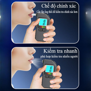 Máy đo Nồng độ Cồn Thổi Khí Máy Kiểm Tra Lái Xe Say Chính Xác Cao Tặng 10 ống Thổi