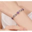 Đeo tay nữ phong cách Hàn Quốc với hạt zircon hình trái tim màu tím