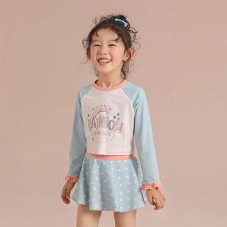 Đồ bơi bé gái chống nắng - áo dài tay + chân váy liền quần nhanh khô phong cách dễ thương