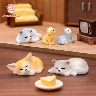 PWSEND Hoạt Hình Chó Con Tượng, Trang Trí Ô Tô Nhựa Thu Nhỏ Tượng Nhỏ Cho Chó, Đồ Trang Trí Nhà Cửa Dễ Thương Đồ Trang Trí Thủ Công DIY Cảnh Quan Micro