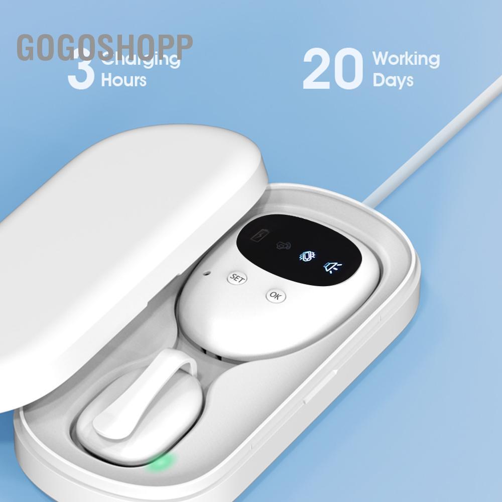 Gogoshopp Chuông báo đái dầm không dây có đầu thu & bộ phát kẹp cho bé trai Grils Trẻ em tập ngồi bô Chăm sóc người cao tuổi 10-20M Phạm vi hiệu quả Âm thanh rung nhắc nhở Hộp sạc pin tích hợp