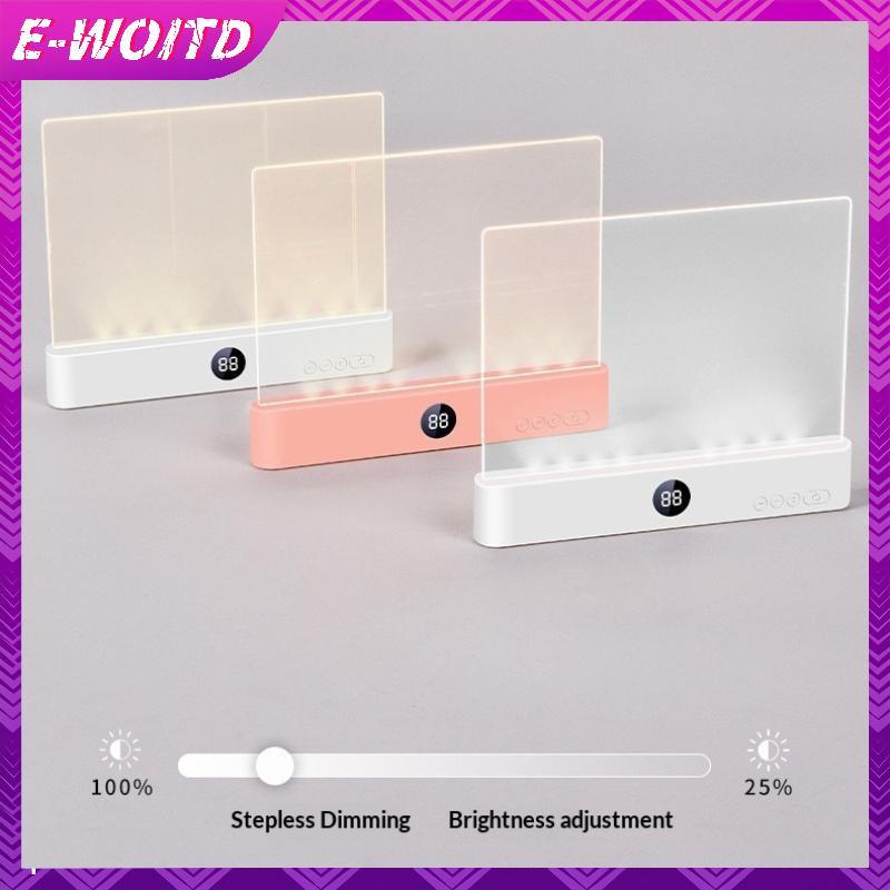 Đèn đọc sách LED E-WOITD phẳng trong suốt, hẹn giờ, 3 chế độ màu, điều chỉnh độ sáng, trang toàn màn