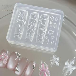 Khuôn silicon làm nail 3D hoa lily, vỏ sò, san hô, sao biển cho nail art DIY