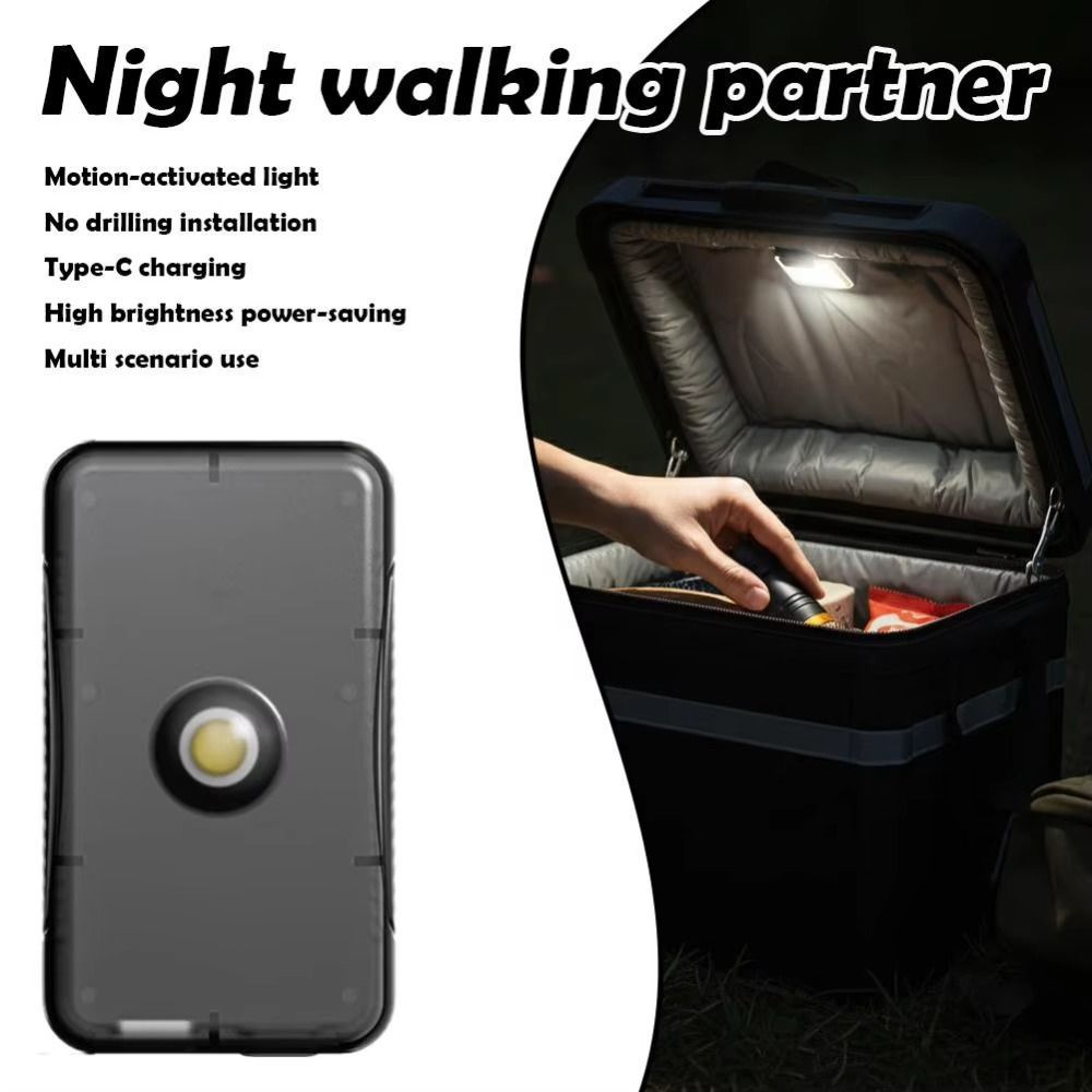 Đèn hộp đuôi xe máy LACYES, Đèn cảm biến LED cảm ứng có thể sạc lại loại C, Chất liệu ABS cảm biến tự động tiện lợi Tuổi thọ pin dài Đèn chống va chạm Thân xe ô tô