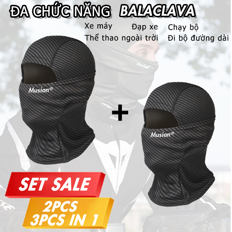 Mũ balaclava Ice Silk nam với lỗ thông hơi - Phù hợp cho cả xe máy và đi xe đạp ngoại trời