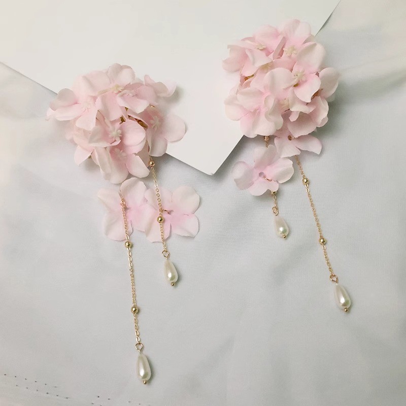 Phong Cách Mới Tinh Tế Hydrangea Tua Rua Kẹp Tóc Ngày Lễ Bầu Không Khí Đầu Ảnh Hoa Phụ Kiện Tóc