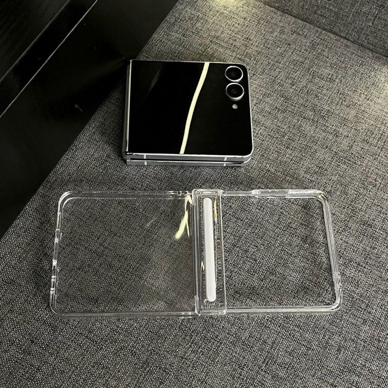Ốp Điện Thoại Trong Suốt Từ Tính Cho Samsung Galaxy Z Flip 7 7FE Flip 6 Flip 5 Cho Sạc Không Dây Gấp Bìa Cứng
