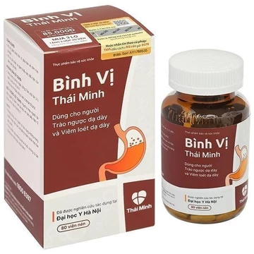 Viên uống Bình Vị Thái Minh hỗ trợ giảm acid dịch vị, giúp bảo vệ niêm mạc dạ dày (80 viên)