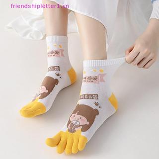 {FH Fashion} Tất nữ năm ngón mùa thu đông Phim hoạt hình dễ thương xẻ ngón chân thoáng khí Nhật Bản dành cho nữ Tất ngón chân Harajuku.
