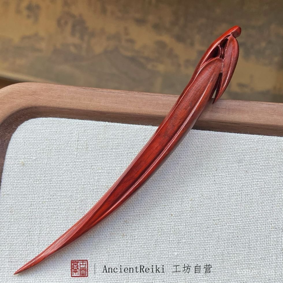 Kẹp tóc gỗ đàn hương cổ điển, phù hợp trang phục truyền thống, handmade